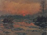 Claude Monet Sunset on the Seine in Winter oil on canvas